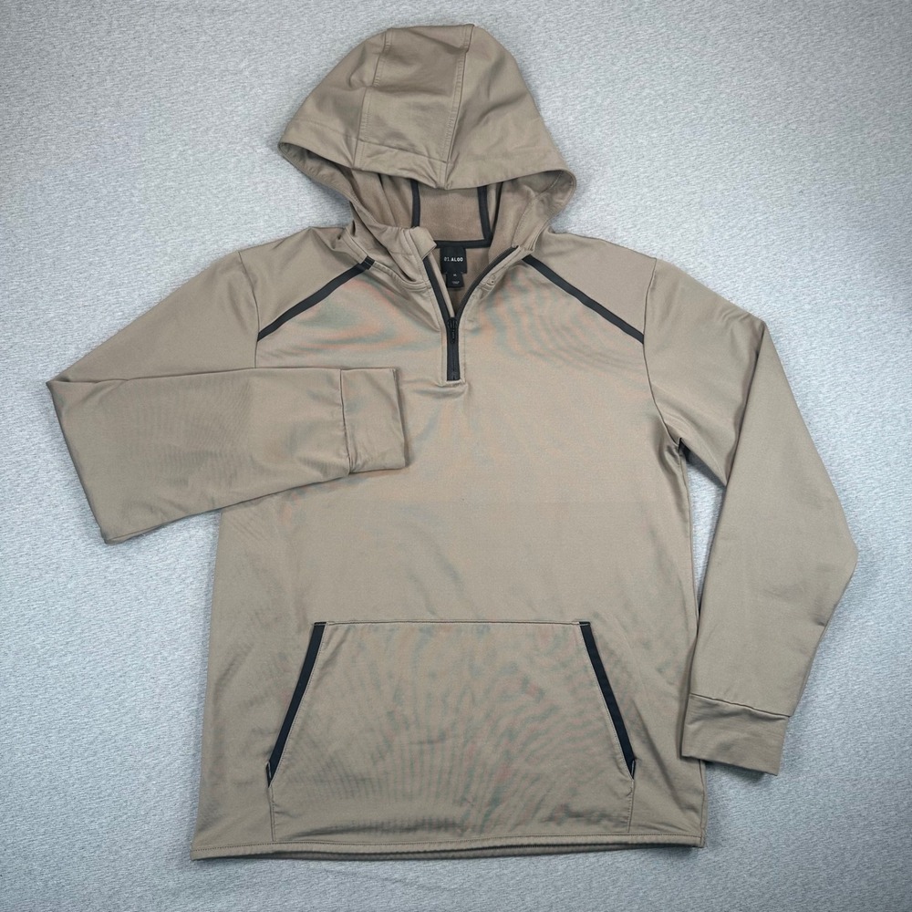 01.Algo Hoodie Womans XL Tan 1/4 Zip Athletic Performance Pullover Stretch Golf